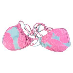 Body Glove Blue & Pink Floral Bikini Top. Size Medium.